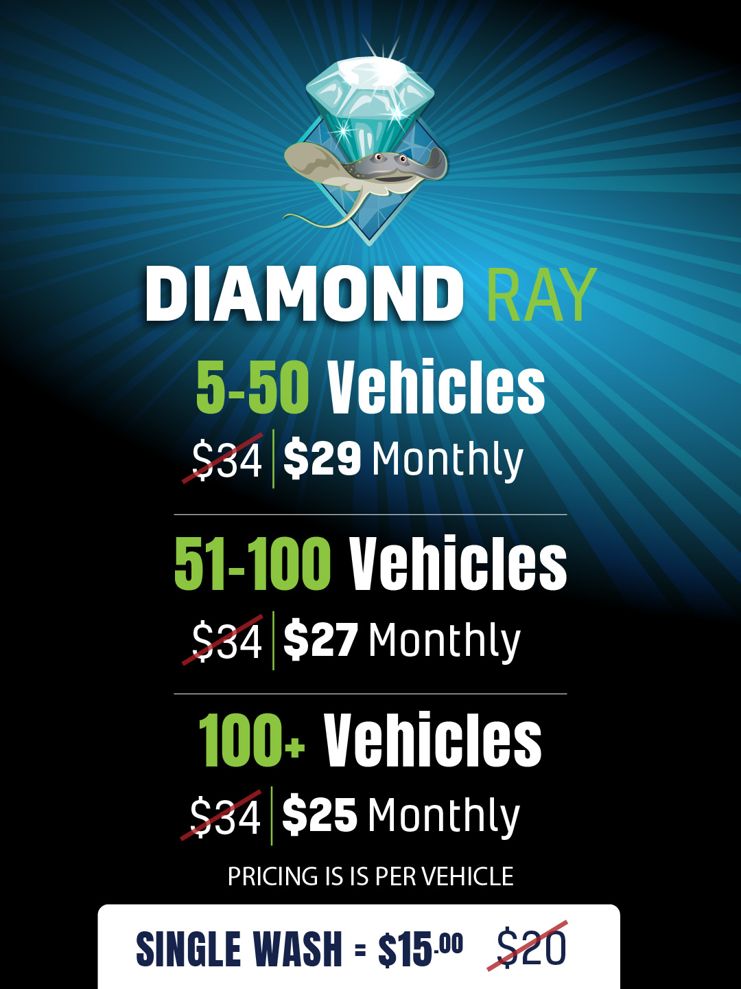 Glide Xpress Diamond Ray Car Wash Fleet Discount